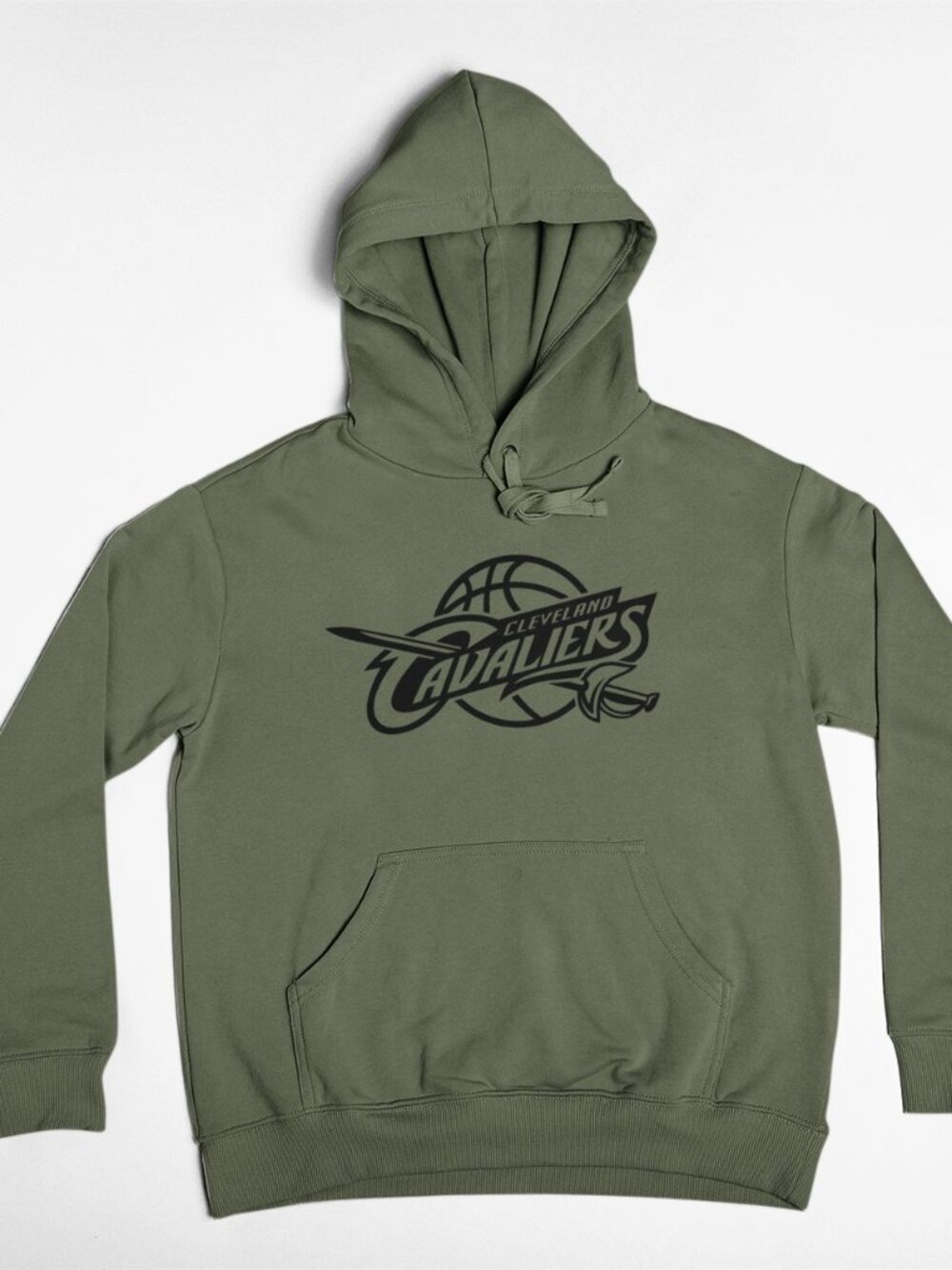 NEW Cleveland Cavaliers Retro Logo 16 Pullover Fleece Hoodie MILITARY ARMY GREEN